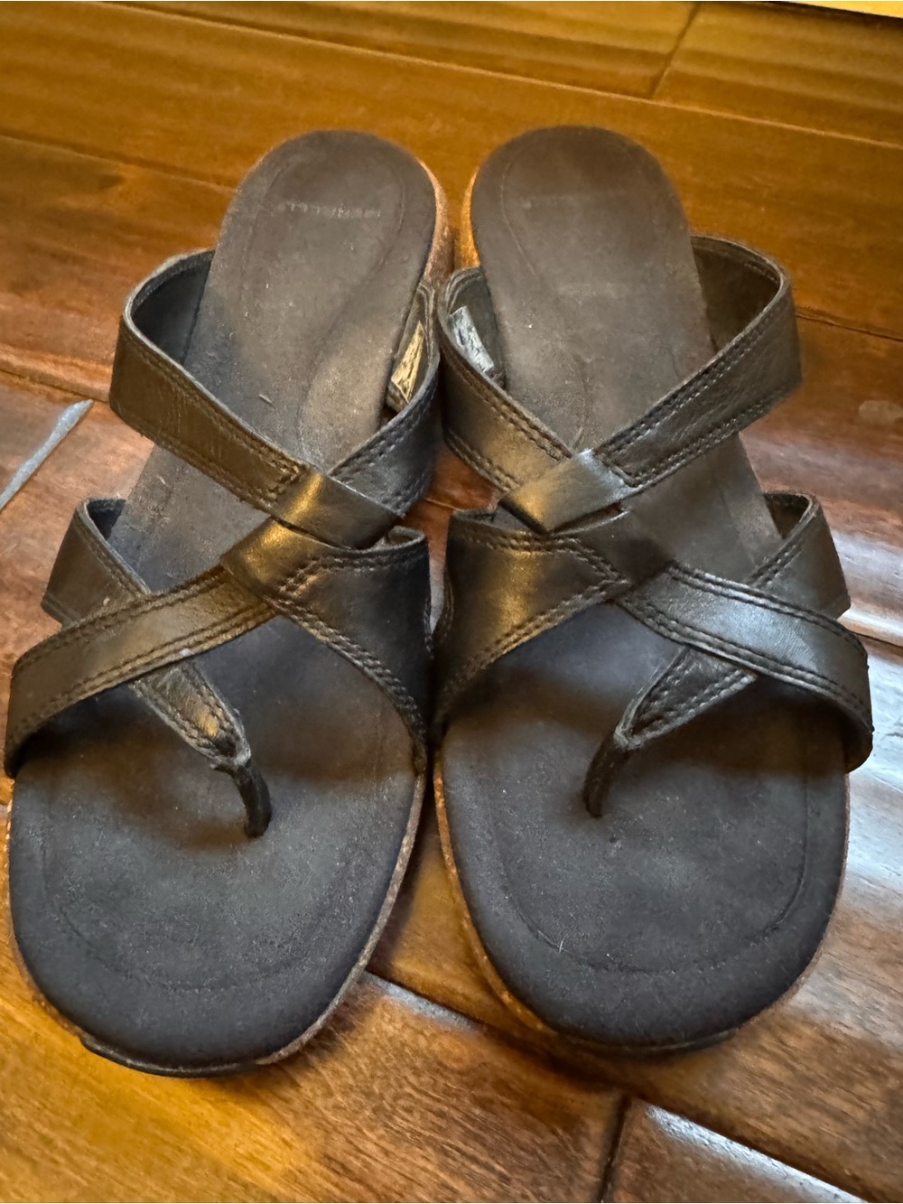 Merrell Black Women's Slide Sandals with Crisscross Strap